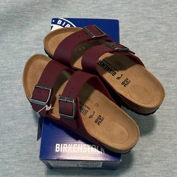 Birkenstock Arizona Sandals - Burgundy - Picture 7 of 7